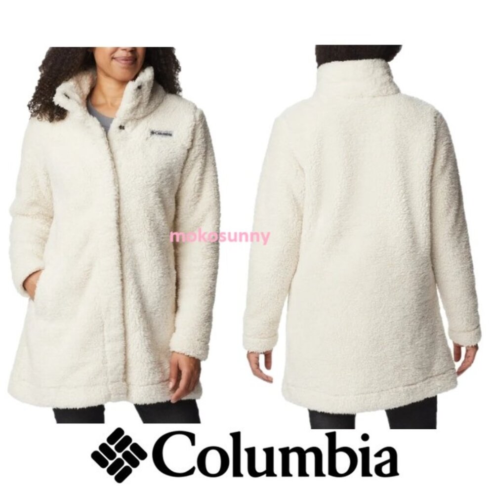 NWT Columbia Women's Long Fleece Jacket, Cream